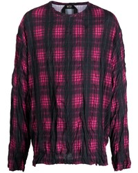 Dark Purple Plaid Long Sleeve T-Shirt