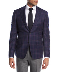 Canali Plaid Wool Two Button Sport Coat