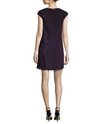 Versace Collection Bar Detail Pleated V Neck Dress