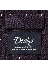 Drakes Drakes 8cm Polka Dot Wool And Silk Blend Tie
