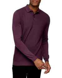 Topman Texture Block Polo Sweater