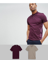 ASOS DESIGN Polo In Jersey 2 Pack Save