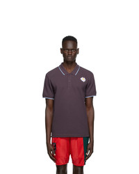 McQ Purple Flower Embroidery Polo