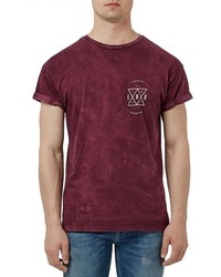 Dark Purple Print Crew-neck T-shirt