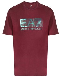Ea7 Emporio Armani Logo Print Crew Neck T Shirt