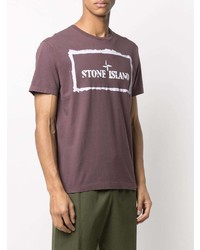 Stone Island Logo Print Short Sleeved T Shirt