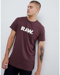G Star Raw Logo T Shirt In Purple