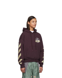 Off-White Purple And Beige Arrows Tape Over Hoodie