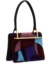 Prada Cubist Velvet Top Handle Bag