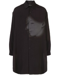 Yohji Yamamoto Face Print Oversized Shirt