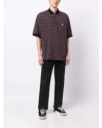 Undercover Stripe Print Cotton Polo Shirt