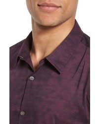John Varvatos Star Usa Dot Print Trim Fit Sport Shirt
