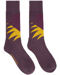Dark Purple Print Socks