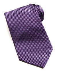 Brioni Shiny Basketweave Silk Tie Purple