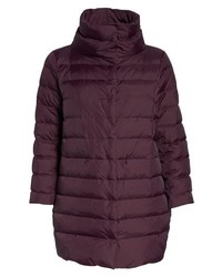 Eileen Fisher Stand Collar Cocoon Down Coat