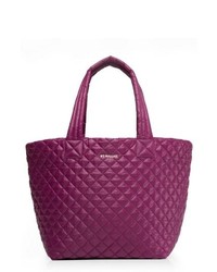 Dark Purple Quilted Nylon Tote Bag