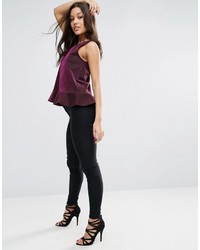 Asos Top In Sparkle With Ruffle Hem