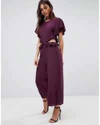 ASOS DESIGN Asos Tea Jumpsuit With Ruffles And Cut Out