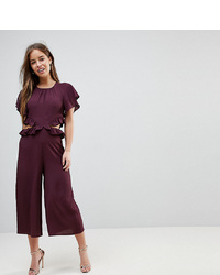 Asos Petite Jumpsuit With Ruffle And Cut Out