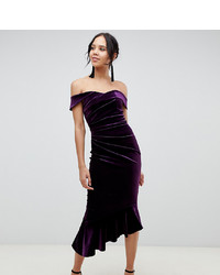 Asos Tall Asos Design Tall Structured Velvet Midi Bodycon Dress