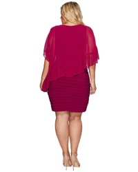 Adrianna Papell Plus Size Banded Sheath With Ruffle Cape Dress