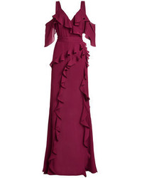 Elie Saab Floor Length Silk Gown With Ruffles