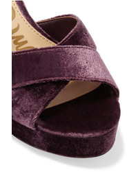 Sam Edelman Arlene Velvet Platform Sandals Grape