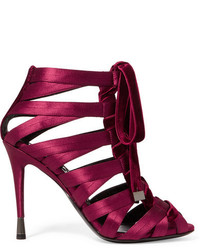 Dark Purple Satin Sandals