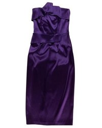 Dark Purple Satin Sheath Dress