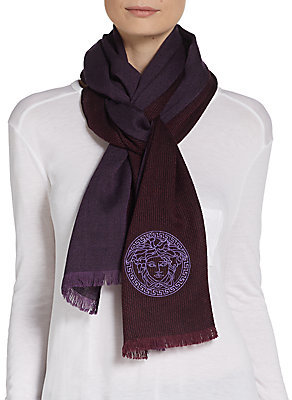 versace medusa wool scarf