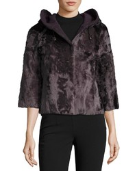 Dark Purple Shearling Coat