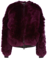 Dark Purple Shearling Jacket