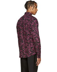 Versace Black Purple Baroque Shirt