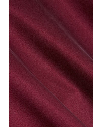 Elizabeth and James Greer Asymmetric Layered Brushed Silk Satin Dress Burgundy