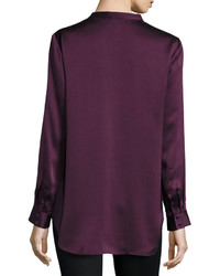 Eileen Fisher Silk Mandarin Collar Shirt
