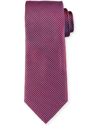 Neiman Marcus Basketweave Silk Tie Red