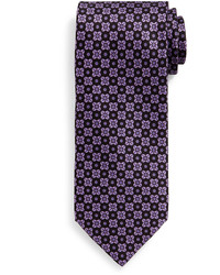 Stefano Ricci Neat Square Patterned Silk Tie Purple