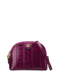 Dark Purple Snake Leather Crossbody Bag