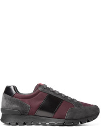 Prada Match Race Panelled Leather Suede Nylon And Mesh Sneakers