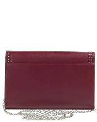 Halogen Angle Studded Leather Convertible Clutch