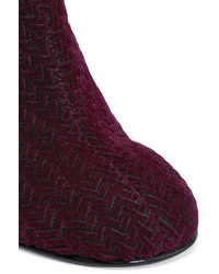 Stella McCartney Woven Faux Suede Ankle Boots Burgundy