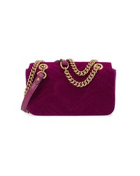 Gucci Gg Marmont Embroidered Velvet Mini Bag