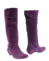 dark purple knee high boots