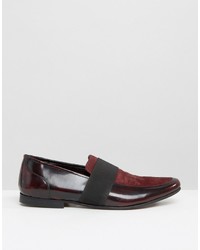 Asos Loafers In Red Suede