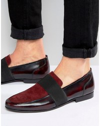 Asos Loafers In Red Suede