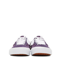 Vans Purple And White Checkerboard Cap Slip On Sneakers