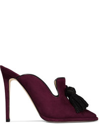 Dark Purple Suede Mules