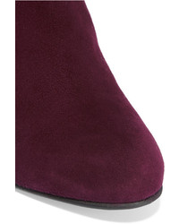 Stuart Weitzman Highland Stretch Suede Over The Knee Boots Burgundy
