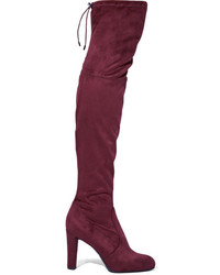Sam Edelman Kent Stretch Suede Over The Knee Boots Burgundy