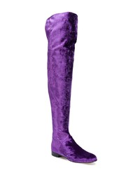 Alberta Ferretti Thigh Length Velvet Boots